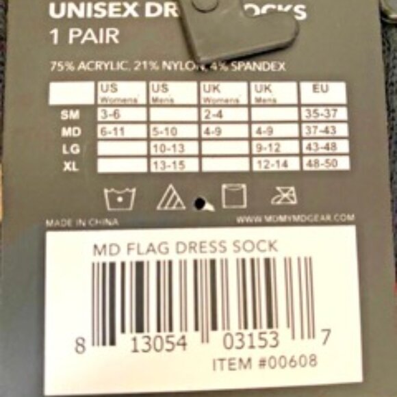 Maryland Flag Dress Socks for Men and Women, Maryland My Maryland, Unisex LG/XL - Picture 4 of 5